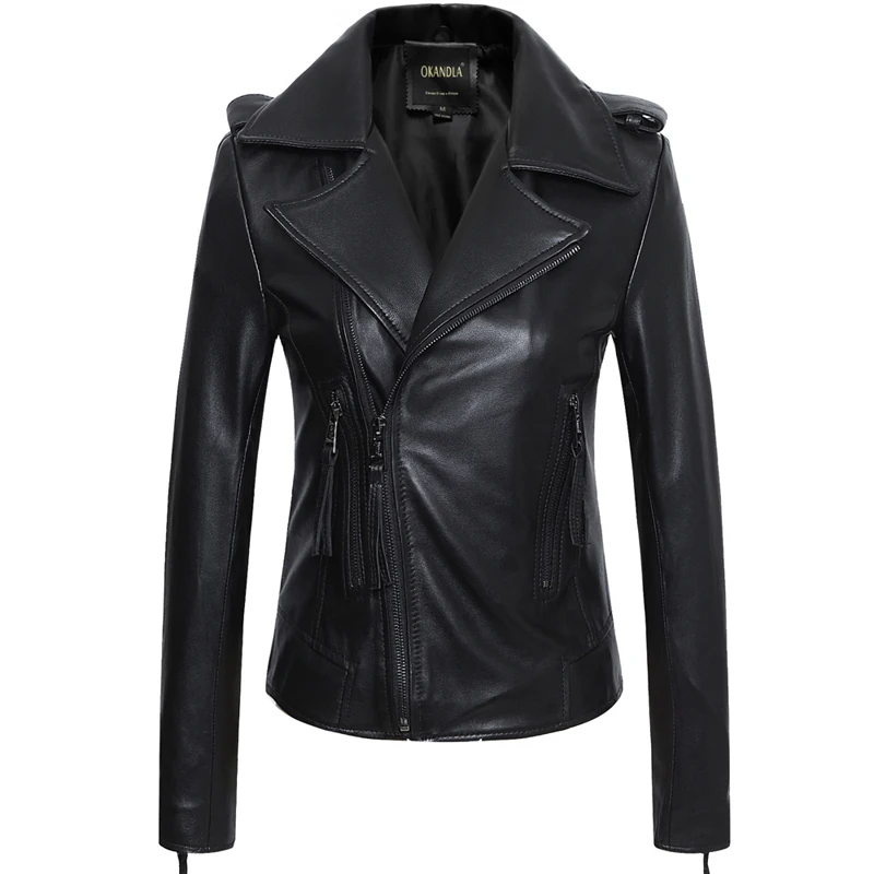 

Free shipping,Brand OL style Genuine leather casual short jackets.plus size soft sheepskin slim jacket,sales.lady business coat,