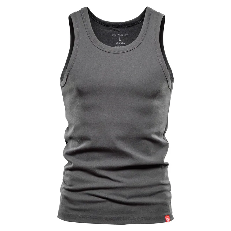 NEGIZBER-camisetas sin mangas ajustadas informales para hombre, 100% de calidad de Color sólido, ropa de gimnasio de algodón, ropa deportiva para culturismo