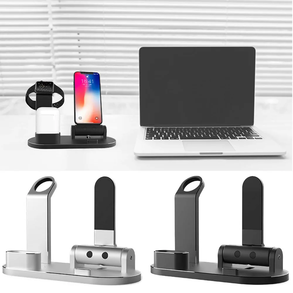 Зарядная док станция Besegad для AirPods Apple Watch iWatch Series 1 2 3 4 38 мм 42 iPhone 10X8 7 6 6S Plus|Подставки