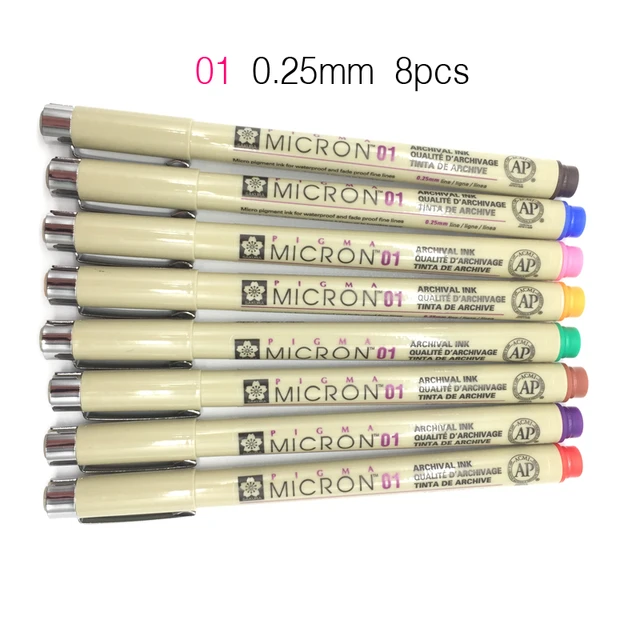 Set of Sakura Pigma Micron Liner Pen Set 0.25mm 0.45mm Fine Fineliner Drawing Pens Sketch Marker Art