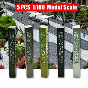 

5pcs 1:100 Model Street Lights Layout Lamppost Commercial Street Light Square Garden Playground Scenery Led Lamp Lighting