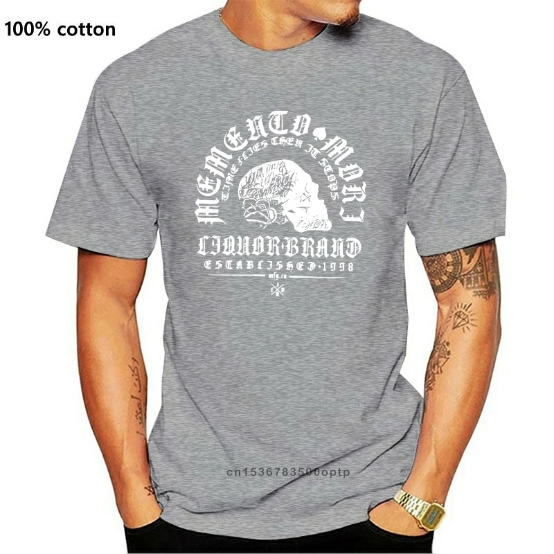Новинка 2018 короткая футболка бренда Liquor Biker Moto Rock Memento Mori teschiо Tee100 % хлопок летняя |