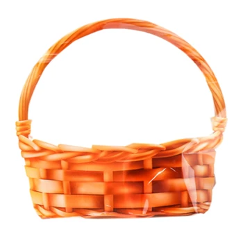 

50Pcs Plastic Fruit Toast Bread Food Bags with Window Handle Party Wedding Supplies Take Out Bags dark brown S