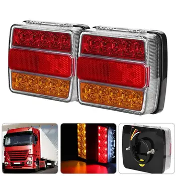 

Bulbs 2Pcs 12V 16LED Double Colors Rear Lights for Trailer Truck(red yellow lamp cover) Decorative Atmosphere Lamps