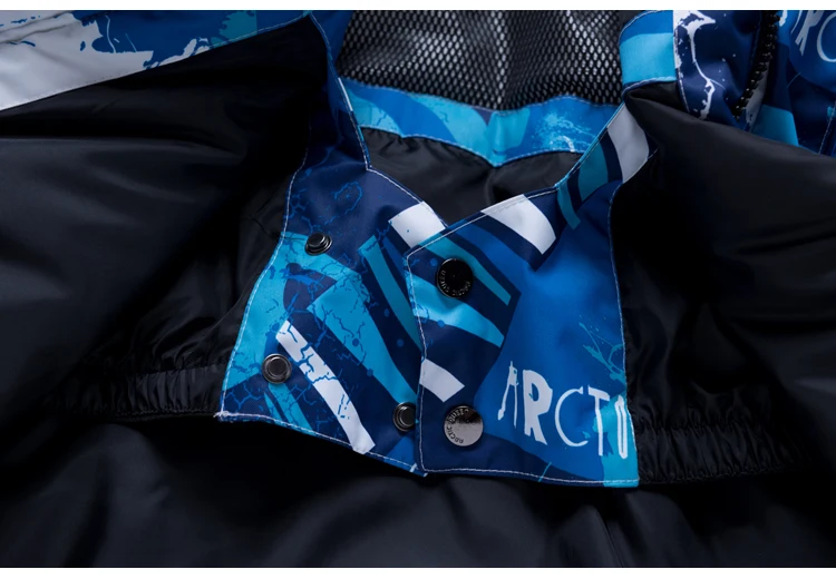 Модный Цветной синий мужской зимний костюм для сноуборда водонепроницаемый Зимний спортивный лыжный костюм наборы куртки+ зимние штаны