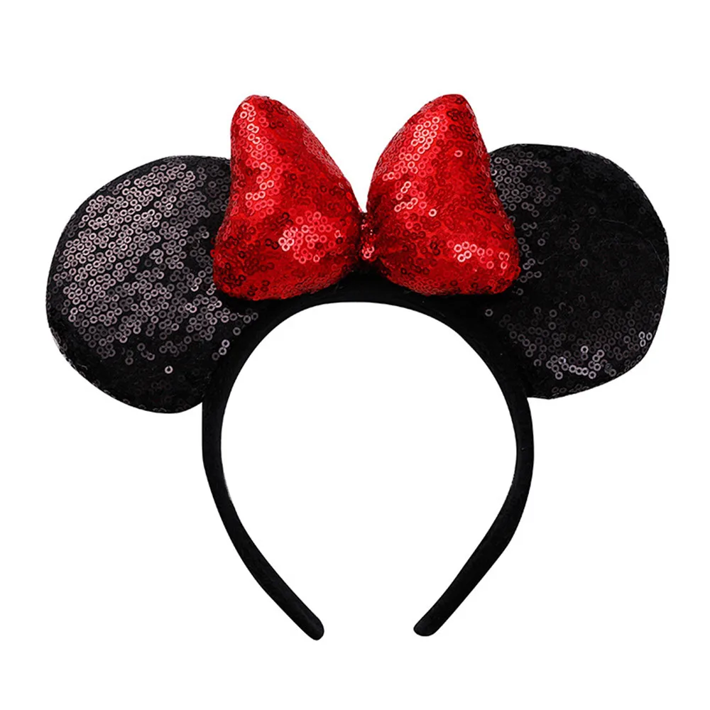 ABDO Hot Sale Big Bow Sequins Children's Hairband Mouse Ears Kids Hairbands For Girls Headwear Photo Shoot Girl Hair Accessories Baby Accessories Baby Accessories