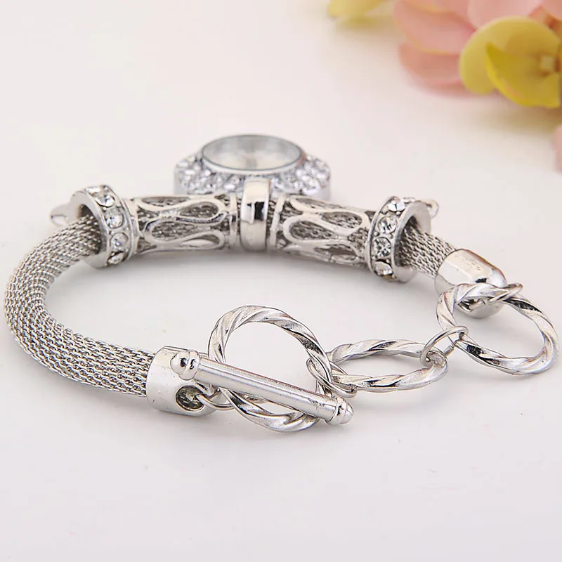 Women Watches Cute Golden Silver Heart Bracelet Watch INS Style Girl Women Heart Steel Band Bracelet Lover Watch Gift Girlfriend