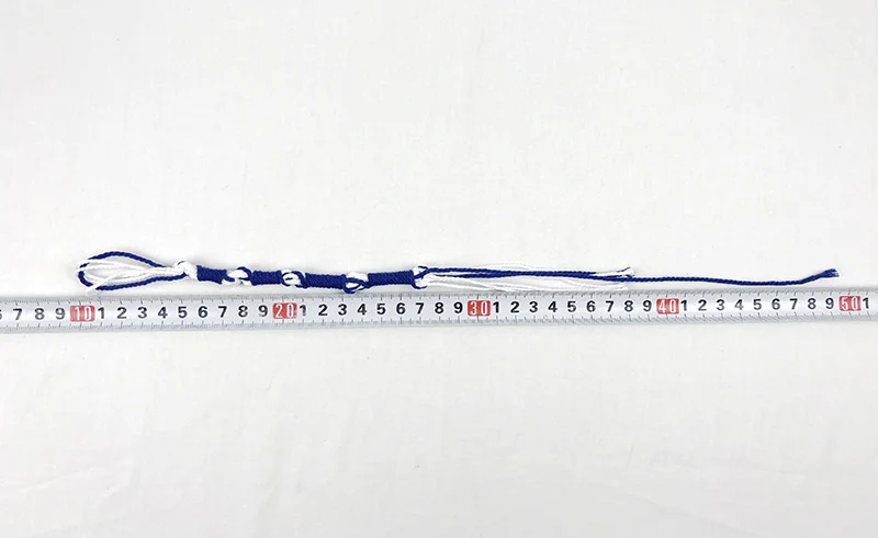 유대교 Tzitzits 파란색 실이 있는 흰색 4개 세트 - 술(더 긴 파란색 메시아 실 포함) Royal Blue Tzitzit