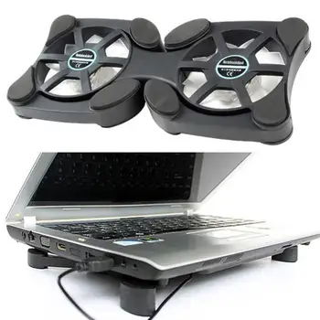 

14inch Foldable Portable USB Low Noise 2 Fan Laptop Notebook Radiator Heatsink Cooling Pad DIY Computer Accessories