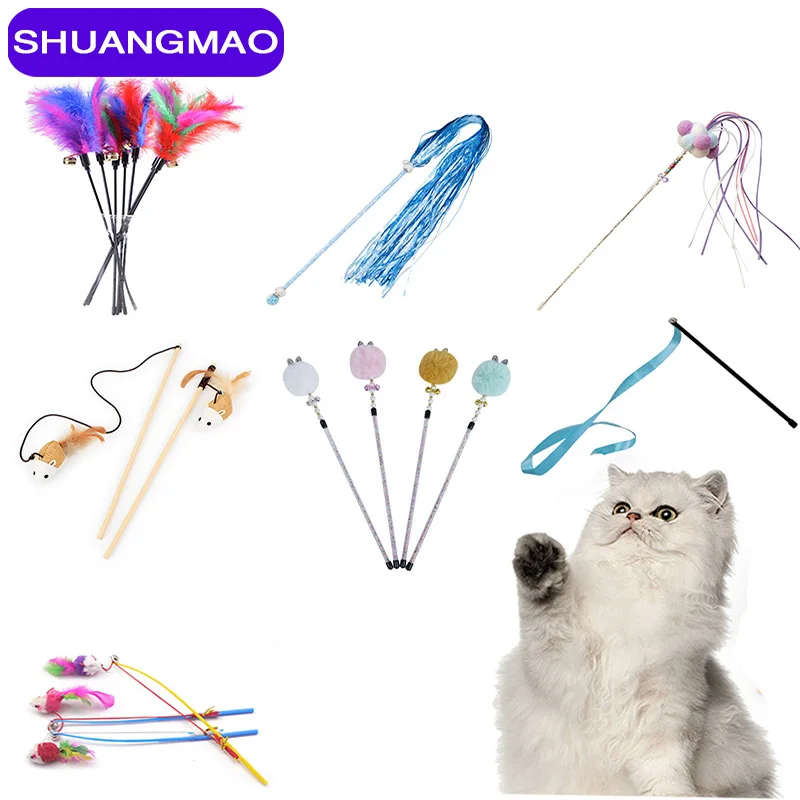 10 стилей игрушки для кошек пластиковая Интерактивная палочка котенка забавная