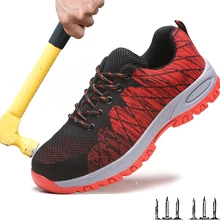 Мужская Рабочая страховая обувь большого размера со стальным носком; Рабочая безопасная обувь; нескользящая Мужская обувь для пирсинга