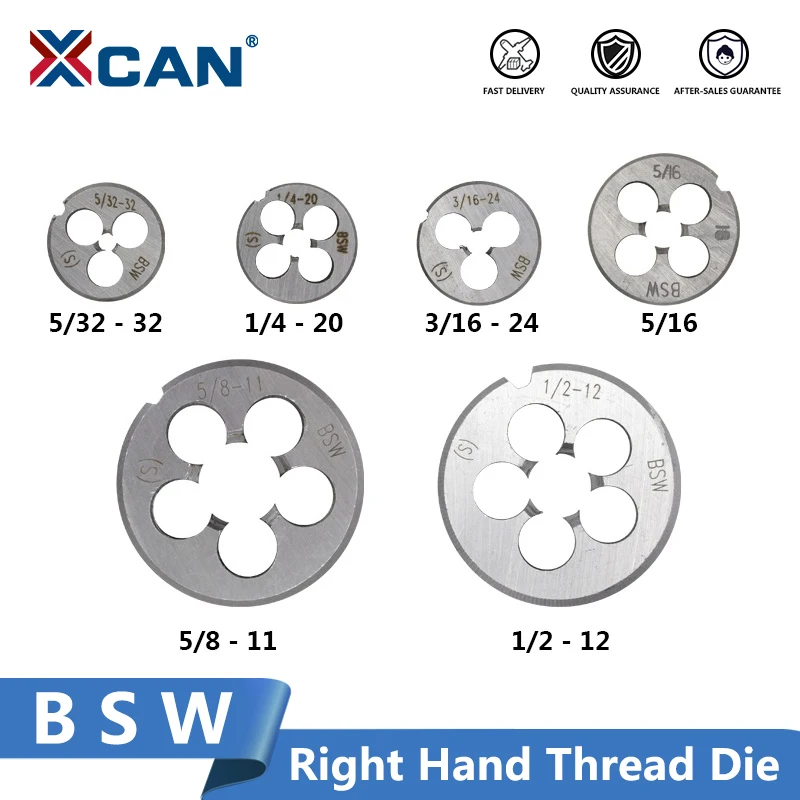 XCAN BSW Thread Die Right Hand 5 32 32 3 16 24 5 16 18 1 4 20 1 2 12 5 8 11, Metalworking Tool