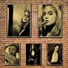 Pósteres vintage Angelina Jolie, póster retro, impresiones, pintura de pared, decoración de alta calidad, póster, decoración de habitación personalizada para el hogar