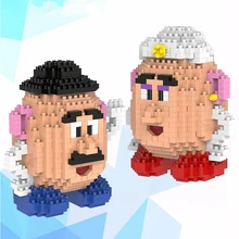 

1110pcs Mini Building Blocks Cartoon Potato Couple Building Block Kit DIY Potato Model Brick Assembling Building Block Toy Gift