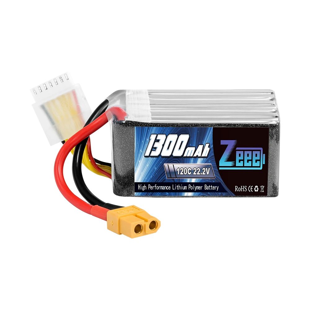 Zeee 22,2 V 120C 1300mAh 6S Lipo батарея с разъемом XT60 RC Графен батарея для FPV гоночный Дрон Квадрокоптер RC автомобиль Лодка Самолет - Цвет: XT60 plug