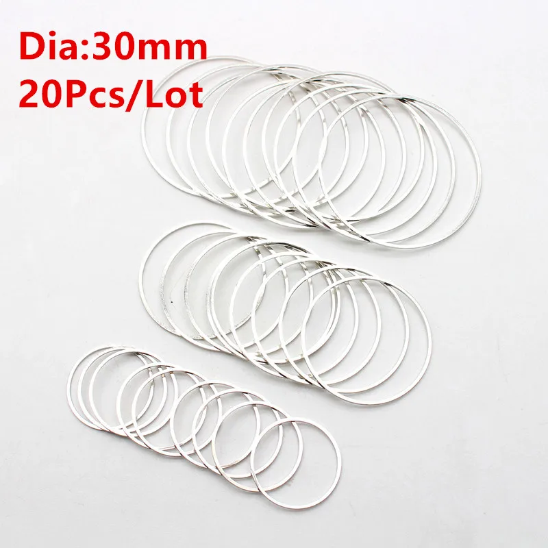 30mm dull silver 20 шт./лот KC золотые кольца для DIY Изготовление сережек круглая серьга круга кулон ювелирные аксессуары фурнитура 20 мм 25 мм 35 мм 40 мм - Цвет: 30mm dull silver