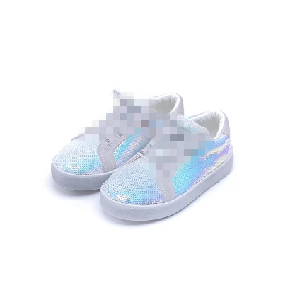 Демисезонный из пайеток, Корейская версия звезда, повседневная обувь; удобная детская обувь с мягкой подошвой, Повседневное детская обувь - Цвет: Небесно-голубой