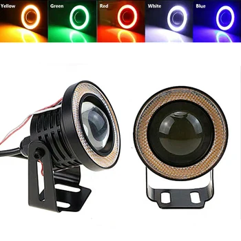 

2pcs 12V Universal COB LED DRL Driving Lights White Blue Pink Yellow Green Red Angel Eyes Fog Lamp 2.5" 3.0" 3.5" 64mm 76mm 89mm