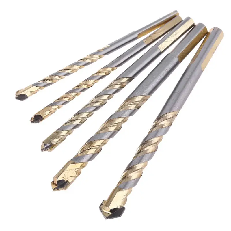 

5pcs Carbide Tipped Drill Bit Set for Tile Masonry Ceramic Concrete Metal Wood