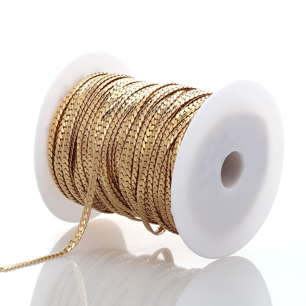 1 Meter Stainless Steel Cuban Chain Link for DIY Jewelry Gifts Necklace