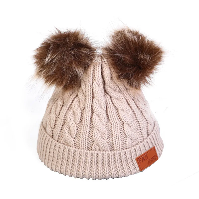 Зимняя шапка для девочек, шапка с помпоном для маленьких мальчиков, детские вязаные шапочки, толстая детская шапочка, теплая шапка для малышей