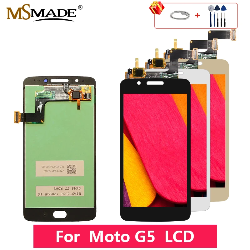 

For Motorola Moto G5 XT1672 XT1670 XT1676 LCD Display Touch Screen Digitizer Replacement Parts With Frame Free Shipping + Gift