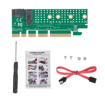 

2019 M.2 to SATA PCI-E KEY B SSD Adapter Converter Card PCI Express Slot SATA Cable Kit