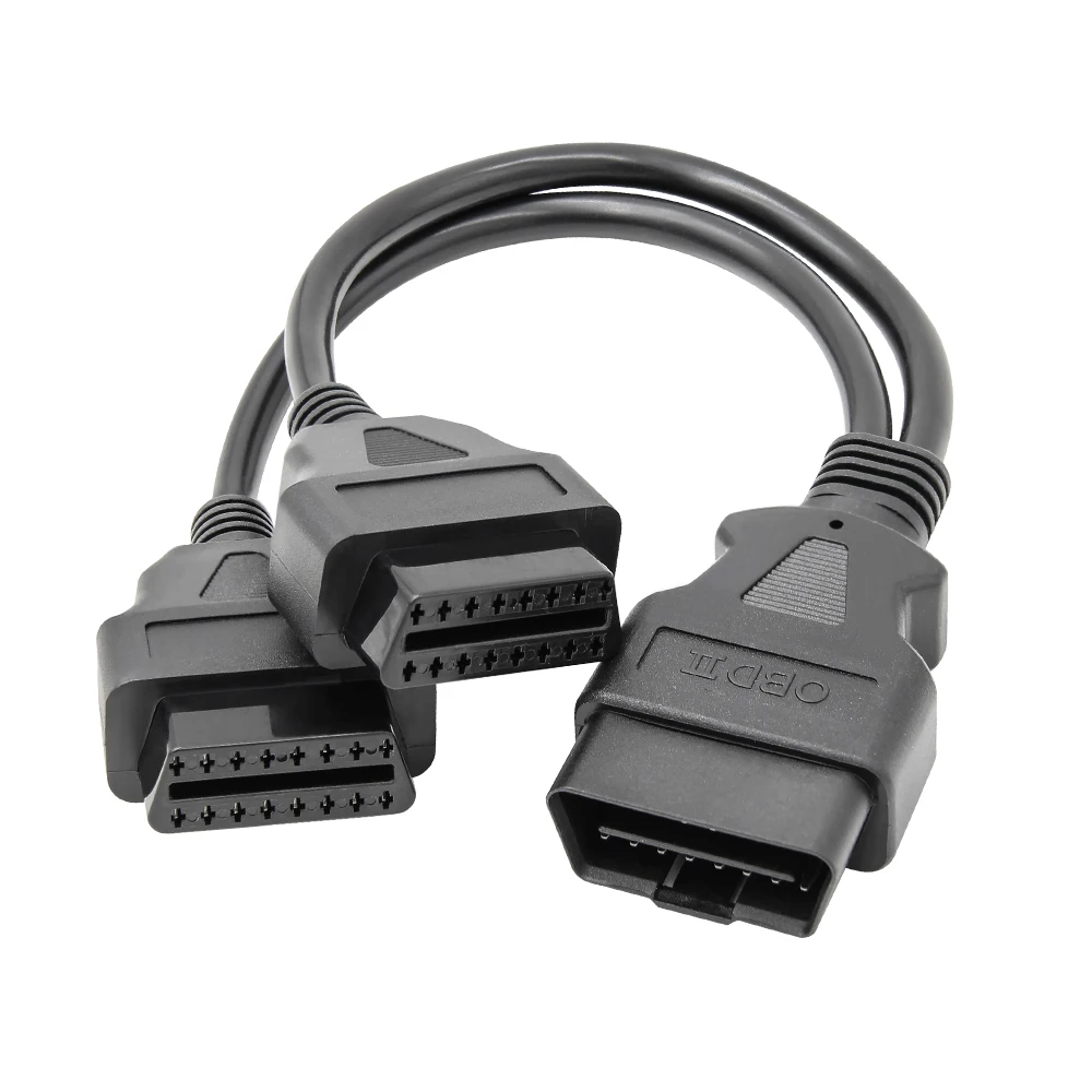 2 в 1 Преобразование кабель OBD2 круглый кабель-удлинитель с 16Pin Мужской до 2* 16pin женский Поддержка OBD 2 диагностический инструмент, таких как elm327