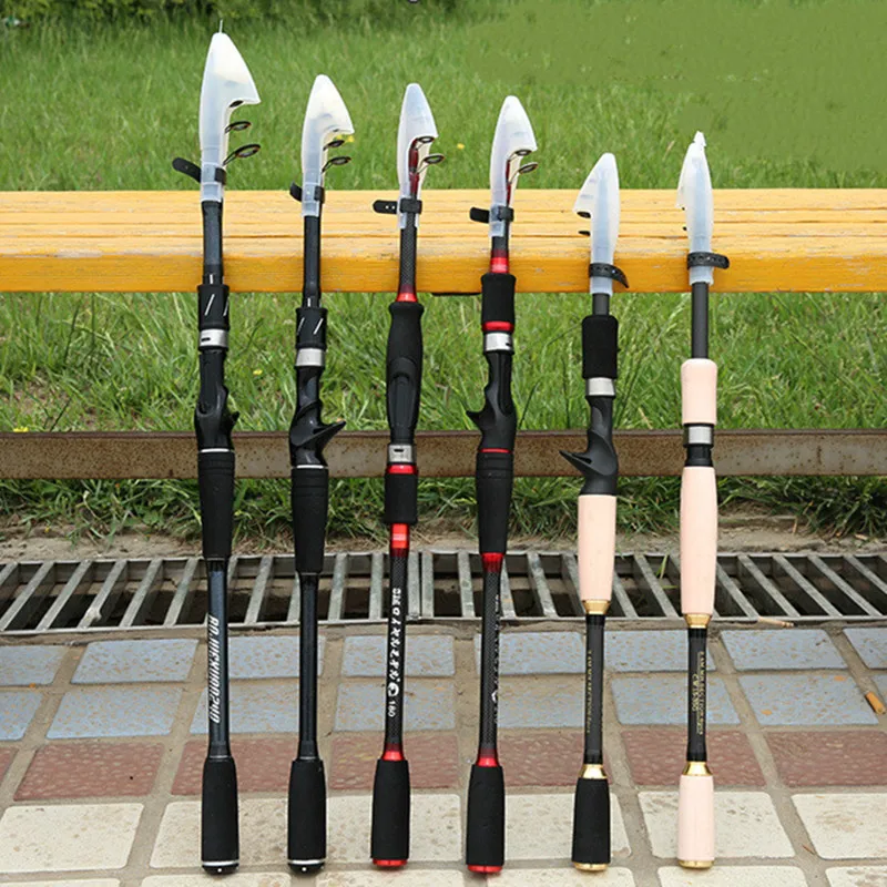 Telescopic Fishing Rod 1.8m 2.1m 2.4m 2.7m 3.0m 3.3m 3.6m Solid Tip telescopic Spinning Carbon pole Lure Travel | Спорт и