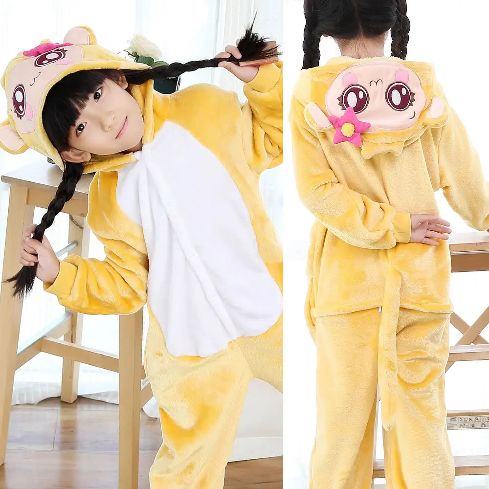 Новинка, 39 Пижамный костюм Детская Пижама с единорогом для девочек, детские пижамы кигурумис из мультфильма для мальчиков, пижама с единорогом для костюмированной вечеринки - Цвет: Female monkey