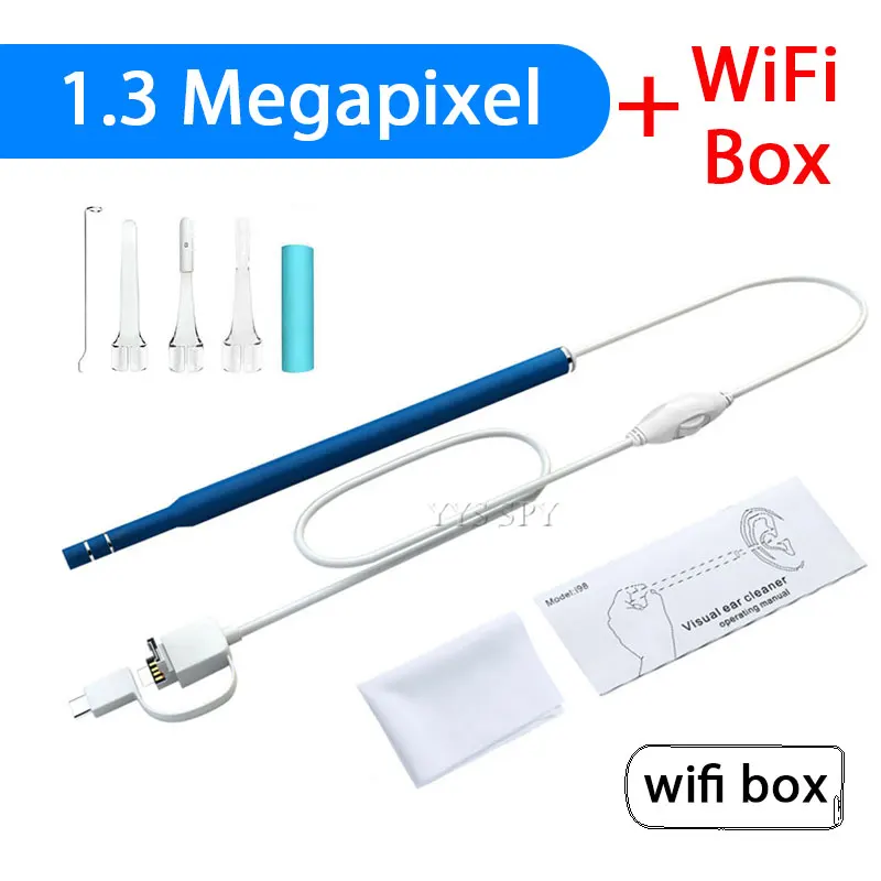 3 в 1 проводной эндоскоп мини-камера 1,5 м 5,5 мм объектив для Android OTG/type-C/USB Borescopes Водонепроницаемый светодиодный светильник Инспекционная камера - Цвет: Blue-1.3M Lens-WiFi