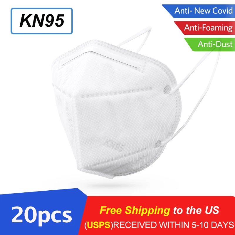 

20pcs KN95 Mask 95% Filtration 4 Layers Anti Dust PM2.5 Facial Protective Cover Breathable Respirator Anti-Pollution Mouth masks