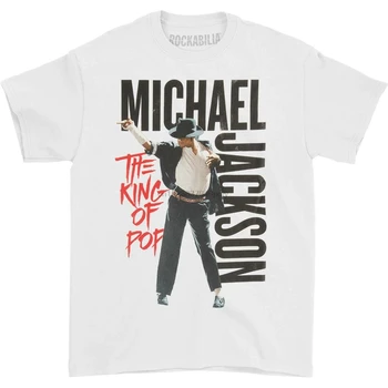 

Michael Jackson Mens MJ King of Pop T shirt White