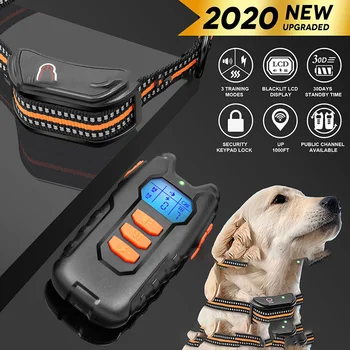 

Electric Dog Training Collar 300m Pet Remote Control Waterproof Rechargeable with LCD Display for All Size Bark-stop Collars
