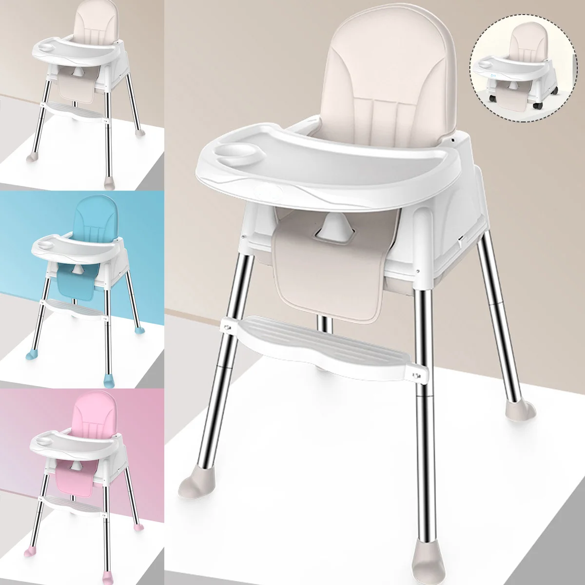 

Hot Authentic Portable Baby Seat Baby Dinner Table Multifunction Adjustable Folding Chairs For Children