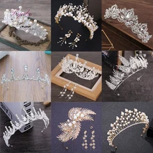 Liyuke модная Роскошная обувь с украшением в виде кристаллов свадебная корона диадемы светильник цвета: золотистый, серебристый диадема, тиара для Для женщин свадебные аксессуары для волос