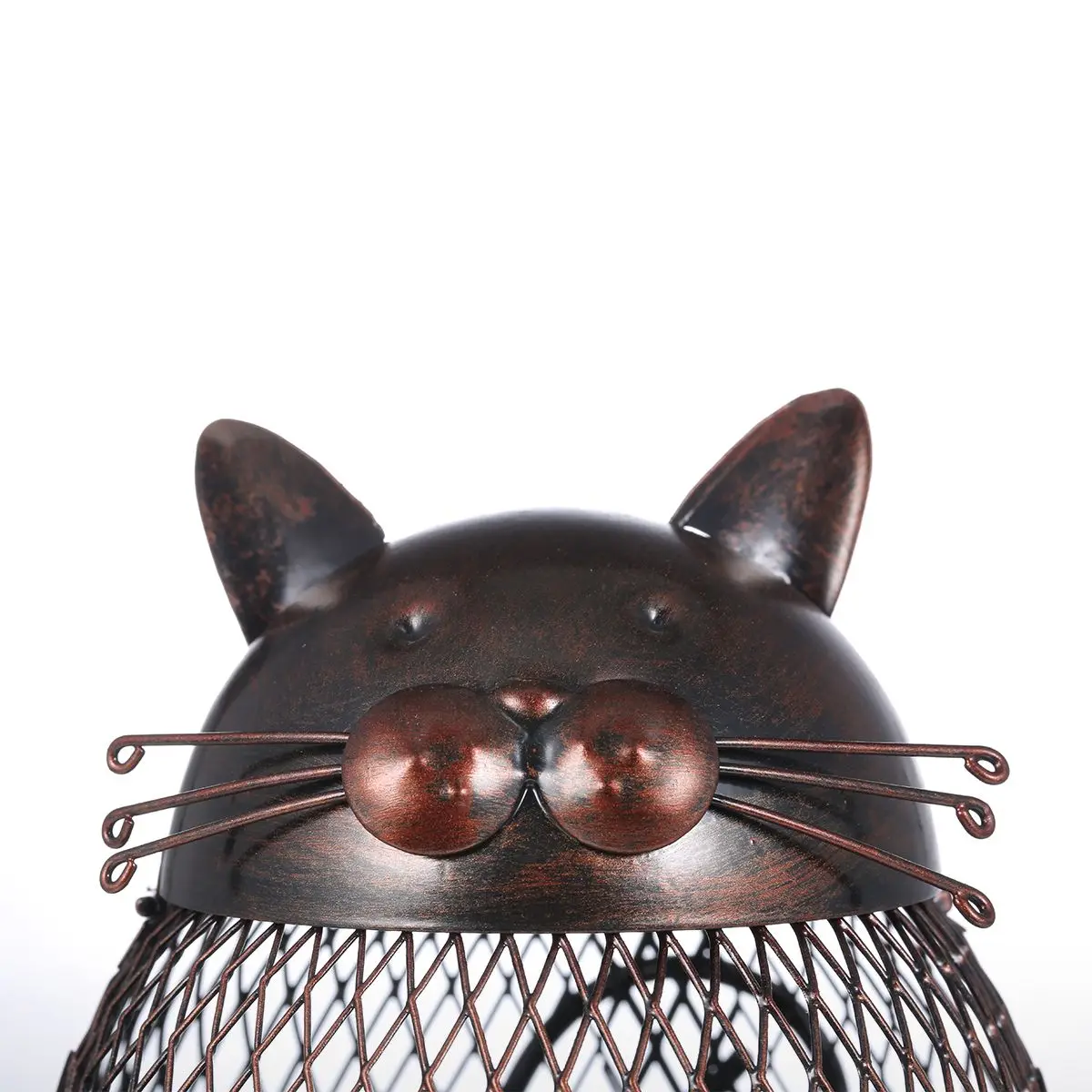 

Cat Kitten Wine Cork Container Animal Ornament Coin Box Iron Art Practical Crafts Favor Gift Home Decoration