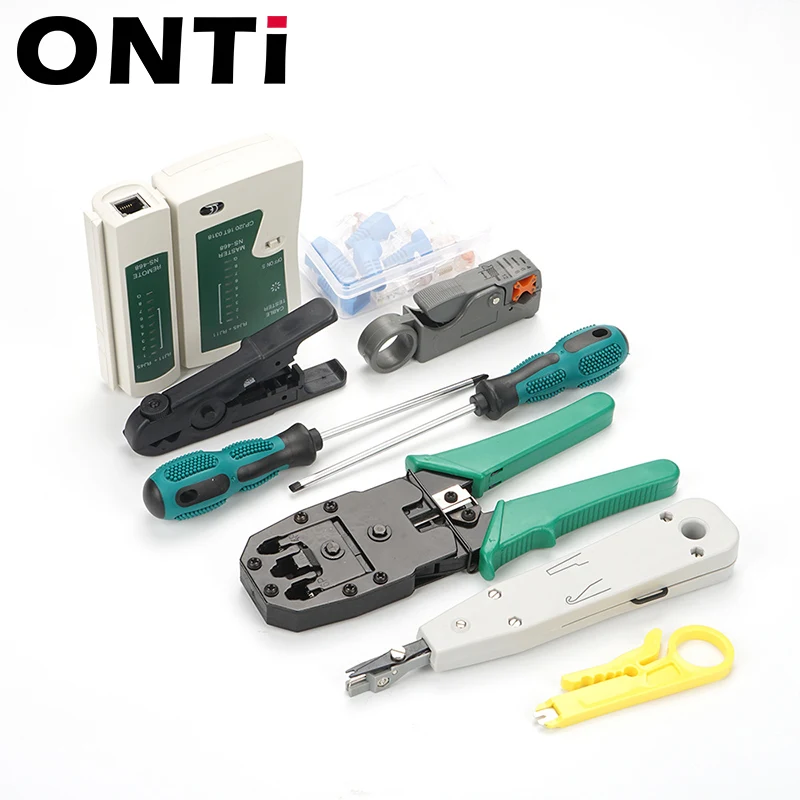 Onti-kit Ferramenta de Rede Profissional Ethernet Portátil Computador Manutenção Lan Cabo Tester Crimper Cutter Repair Conjunto com Bag - Imagem 6