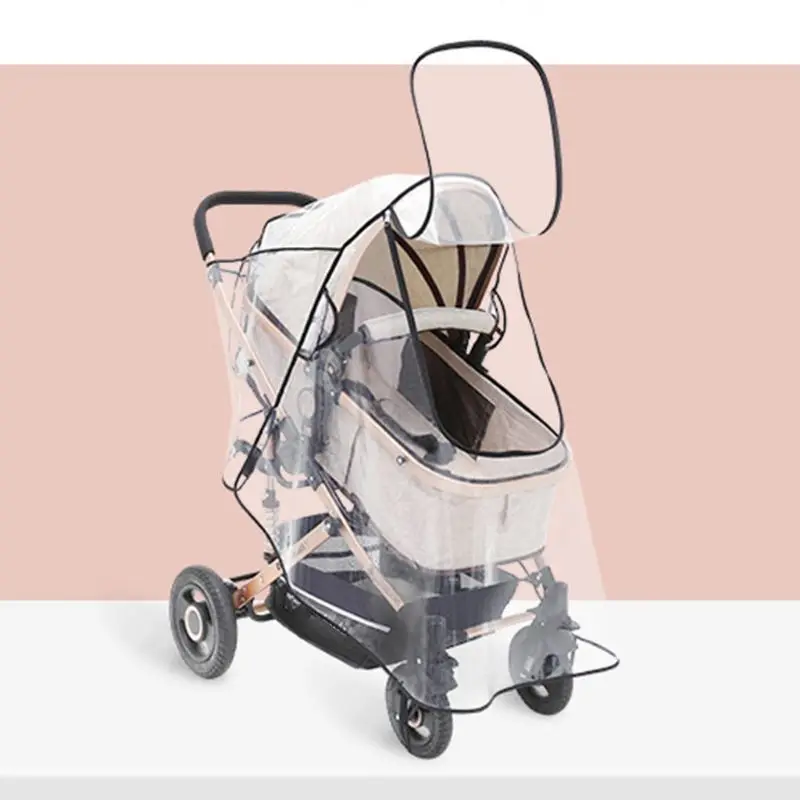 Universal Stroller Rain Cover Trolley Umbrella Raincoat Side Ventilation Weather Shield Baby Car Accessories Baby Strollers classic