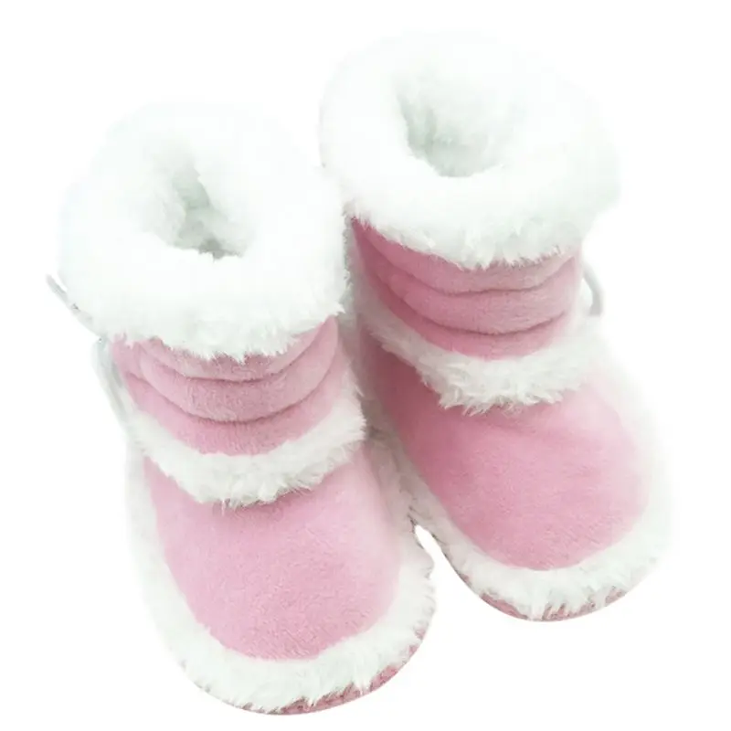 Hilittlekids/детские ботинки; зимняя теплая обувь на мягкой подошве без застежки для маленьких девочек и мальчиков - Цвет: Розовый
