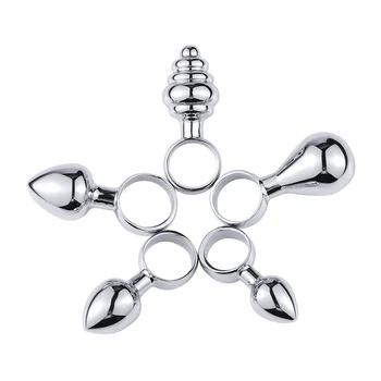 EXVOID Vagina Open G Spot Massager Pussy Plug Anus Dilator Anal Plug Pull Ring Anal Toys for Woman Butt Plug Butplug Metal 3