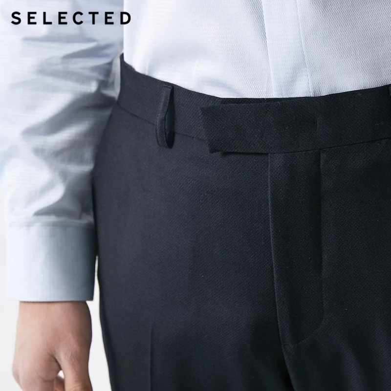 Отборные мужские шерсть чистый цвет классический костюм брюки T | 41916C501