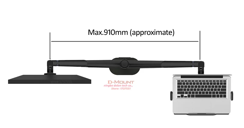 Alumínio Braço de Montagem para 10 17 Notebook Laptop Mais 10 -32 Monitor pc Computador Desktop Suporte 087 mm Mesa de Espessura 09kg Ol30l - Image 4