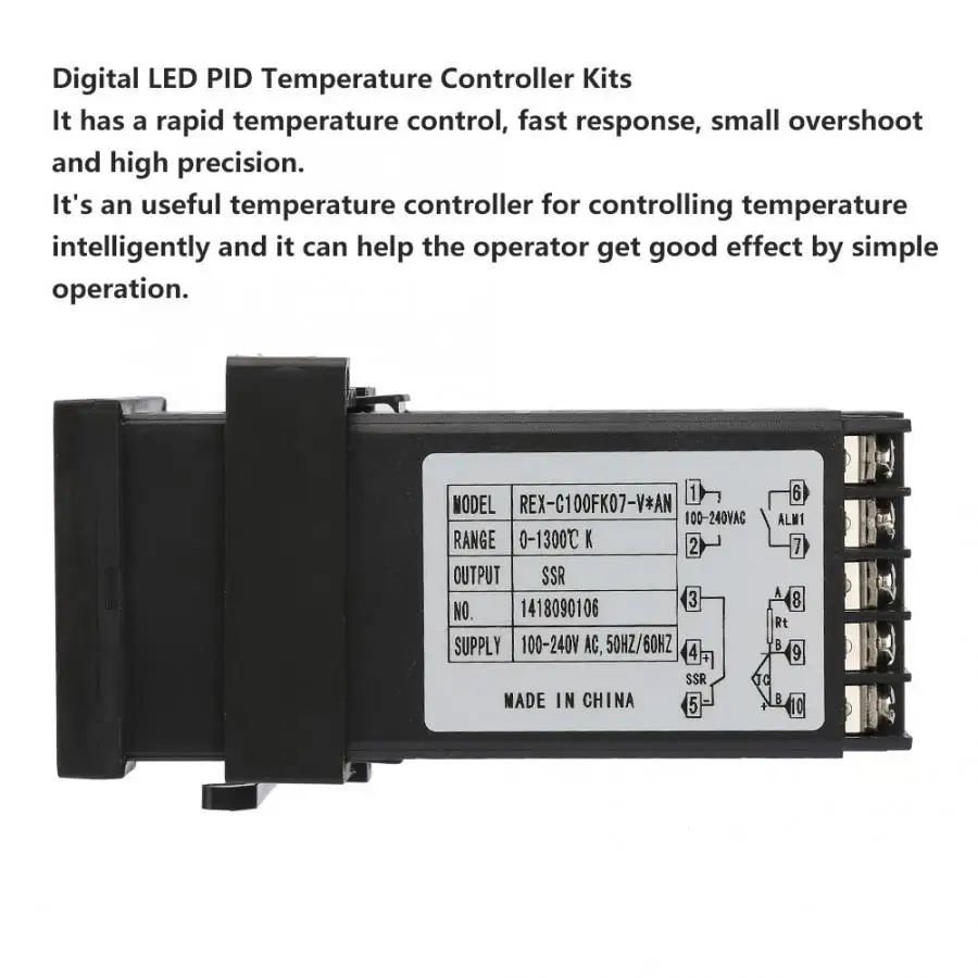REX-C100FK07-V*AN 0-1300℃ Thermostat 110-240V + State Relay BRM-40DA 