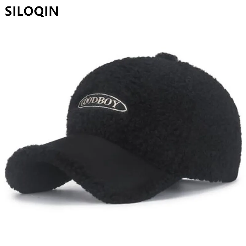 

SILOQIN Novelty Women's Winter Warm Plus Velvet Fluff Baseball Caps Snapback Cap Adjustable Size Personality Fashion Tongue Cap