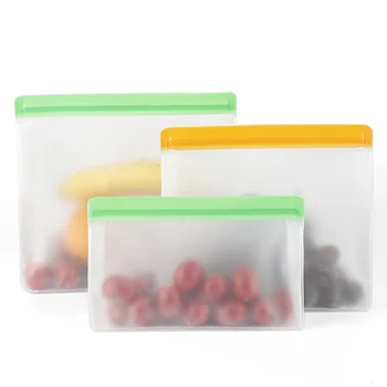 

3 Pcs Reusable Food Storage Bags PEVA Sandwich Snack Bacon Bag For Liquid Refrigerator Container Tools Storage Bags