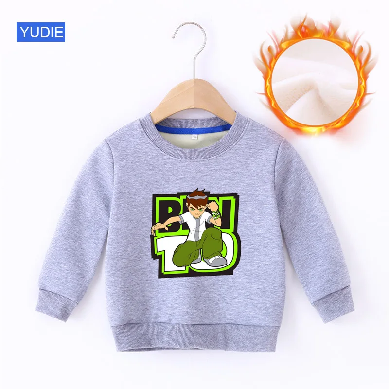Толстовки для маленьких мальчиков модные детские толстовки с капюшоном для девочек модная зимняя футболка с длинными рукавами для девочек с героями мультфильмов ben10