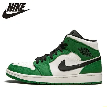

Nike Air Jordan 1 Mid Aj1 New Arrival Men Basketball Shoes White Green Comfortable Shoes Outdoor Soprts Sneakers #BQ6931-301