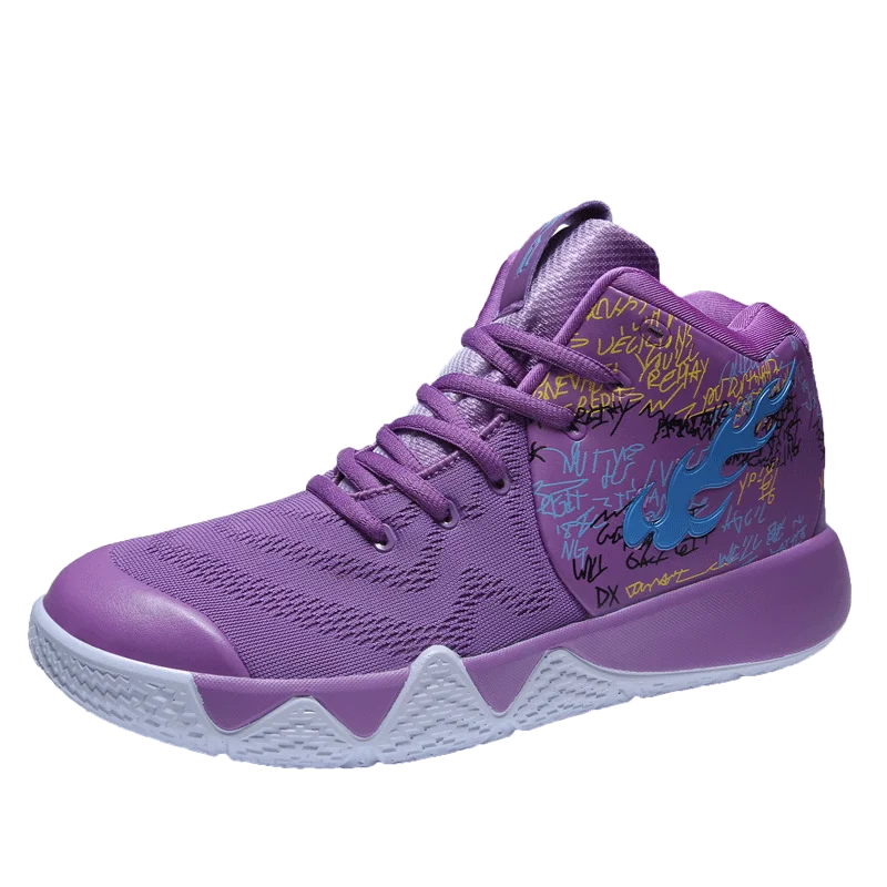 Purple 02 Мужские и женские баскетбольные кроссовки для пары, уличные баскетбольные кроссовки, амортизирующие кроссовки для баскетбола, дышащие уличные спортивные кроссовки - Цвет: Purple 02