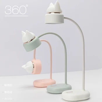 

Modern Cartoon Cat Creative Table Lamp USB Charging LED Eye Protection Dimming Flexible Night Light Bedside Desk Lamp